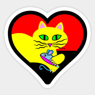 Cat Valentine Heart Sticker